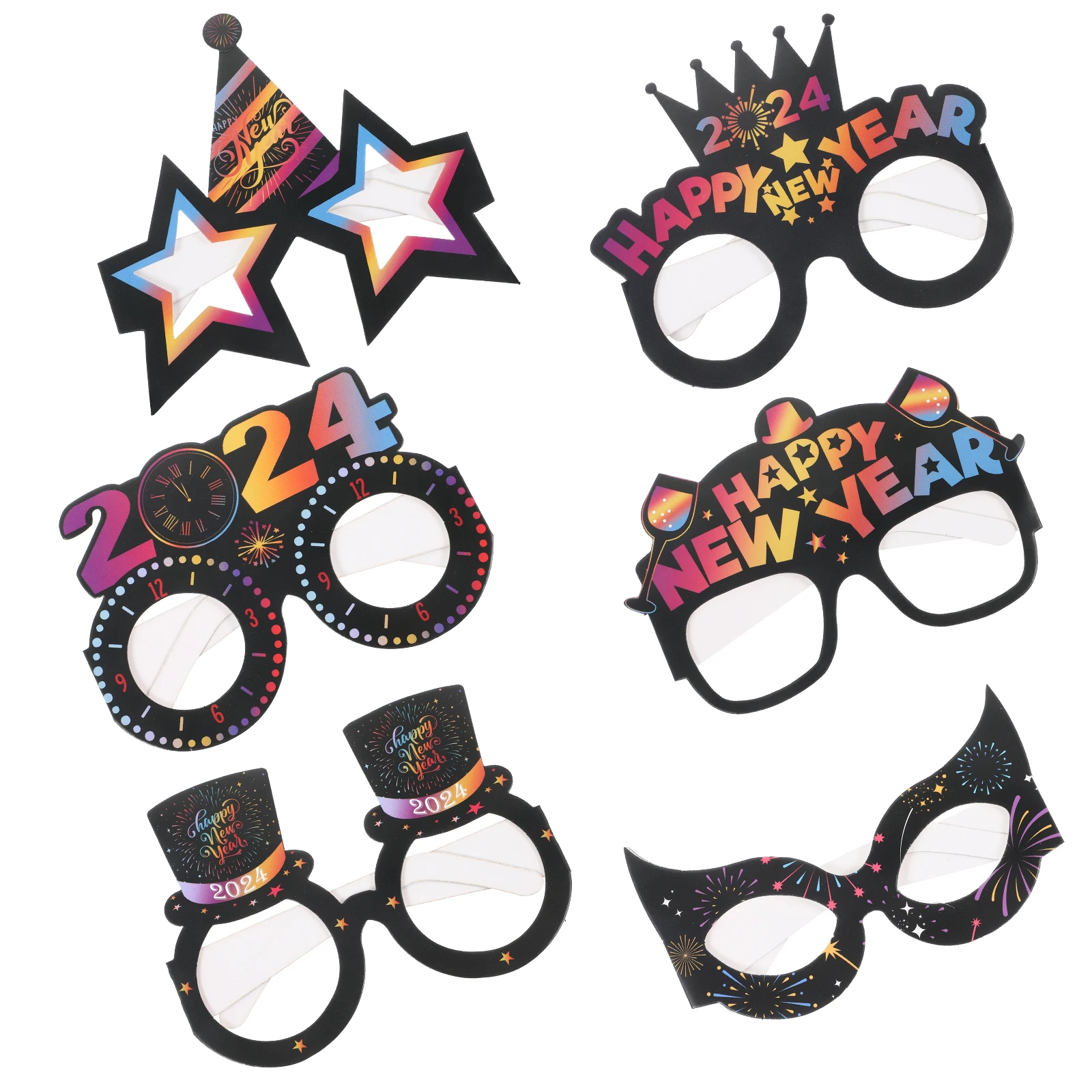 6 Pcs Black Gold 3D Glasses Novel Cosplay Paper Frames Colorful Party Accessories New Year Decorations 2024 Lightweight
6 Pcs Black Gold 3D Glasses Novel Cosplay Paper Frames Colorful Party Accessories New Year Decorations 2024 Lightweight