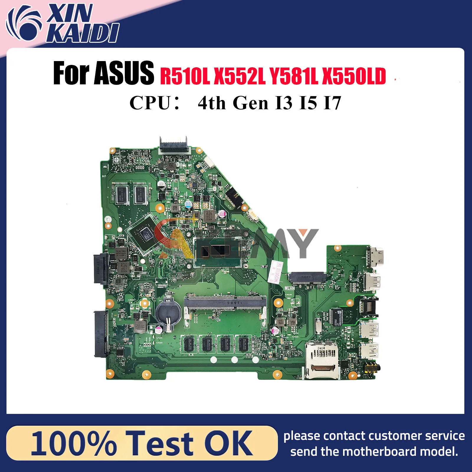 X550LD Laptop Motherboard For ASUS VivoBook X550LD Y581L X552L R510L X550LN X550LB X550LC X550L Mainboard With I3 I5 I7 CPU stk
X550LD Laptop Motherboard For ASUS VivoBook X550LD Y581L X552L R510L X550LN X550LB X550LC X550L Mainboard With I3 I5 I7 CPU stk