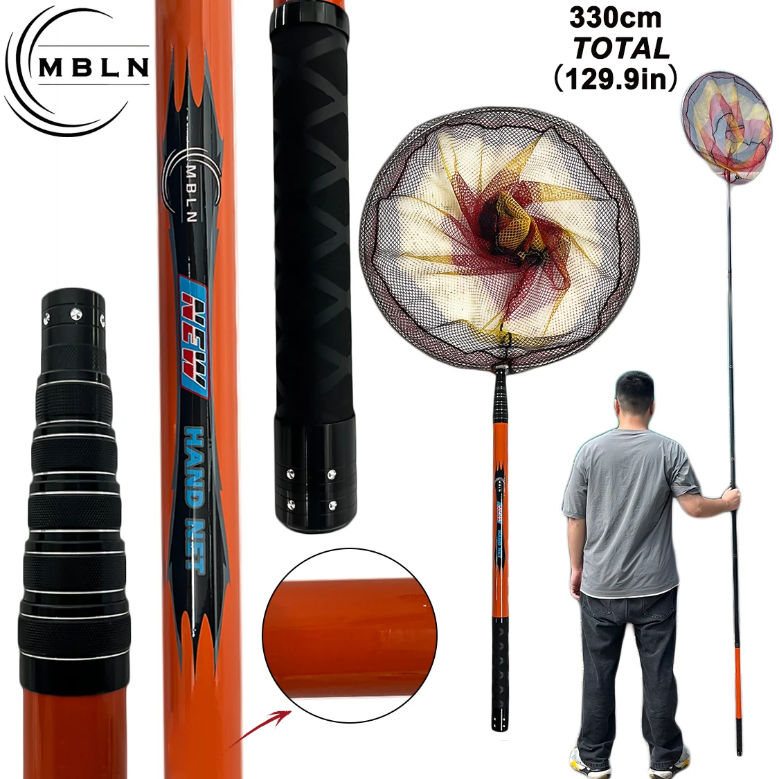 MBLN Telescopic Fishing Net Set, Folded ≤60CM Fits Tackle Box, 50CM Big Net Head, Non-Slip Handle, Trendy Design for Anglers
MBLN Telescopic Fishing Net Set, Folded ≤60CM Fits Tackle Box, 50CM Big Net Head, Non-Slip Handle, Trendy Design for Anglers