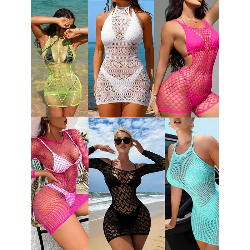 Women's 6 Piece Swimsuit See Through Mesh Beach Cover Up Dress Set Multi-style Swimwear Without Bikini
Women's 6 Piece Swimsuit See Through Mesh Beach Cover Up Dress Set Multi-style Swimwear Without Bikini