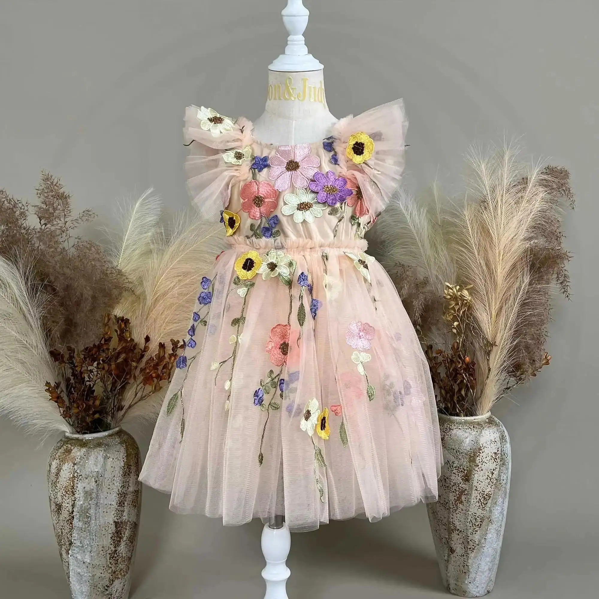 Don&Judy Flower Dress For Girl Tulle Skirt Embroidery Clothing Dresses For Birthday Gift For Photography
Don&Judy Flower Dress For Girl Tulle Skirt Embroidery Clothing Dresses For Birthday Gift For Photography