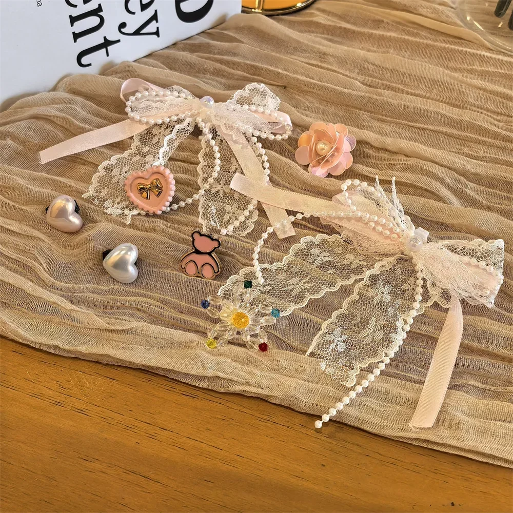 New Pink Pearl Lace Bow Shoe Laces Charms for Sneakers Decorations Flower Bear Love Shoe Charm Buckle DIY Shoes Accessories 1PCS
New Pink Pearl Lace Bow Shoe Laces Charms for Sneakers Decorations Flower Bear Love Shoe Charm Buckle DIY Shoes Accessories 1PCS