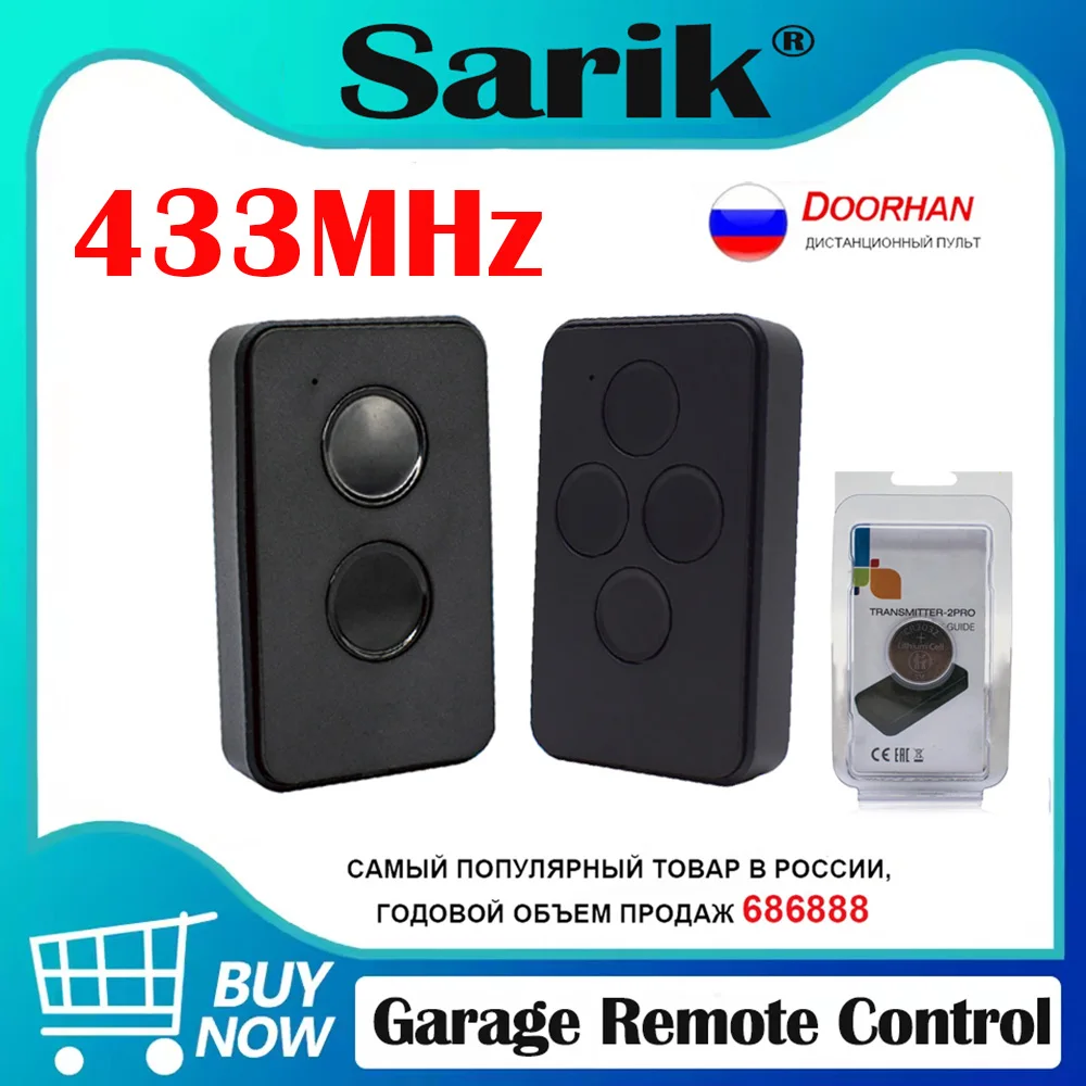DOORHAN TRANSMITTER - 2 PRO / TRANSMITTER4 Gate Door Remote Control 433MHz Wireless Remote Garage Door Lock Gate Key
DOORHAN TRANSMITTER - 2 PRO / TRANSMITTER4 Gate Door Remote Control 433MHz Wireless Remote Garage Door Lock Gate Key