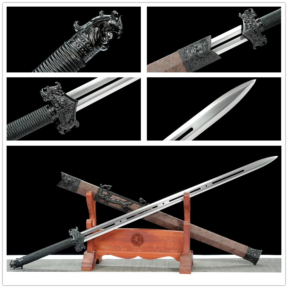 China Martial Arts Sword Chinese Jian Handmade High Carbon Steel Blade Alloy Fittings Accessories Alloy Tsuka Handle Full Tang
China Martial Arts Sword Chinese Jian Handmade High Carbon Steel Blade Alloy Fittings Accessories Alloy Tsuka Handle Full Tang