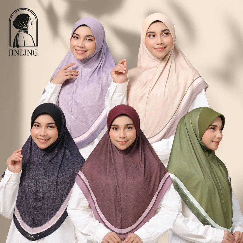Lace Rhinestone Islamic Muslim Headscarf Women's Color-Block Ethnic Style Convenient Pullover Scarf Ramadan Malaysian Style Fash
Lace Rhinestone Islamic Muslim Headscarf Women's Color-Block Ethnic Style Convenient Pullover Scarf Ramadan Malaysian Style Fash