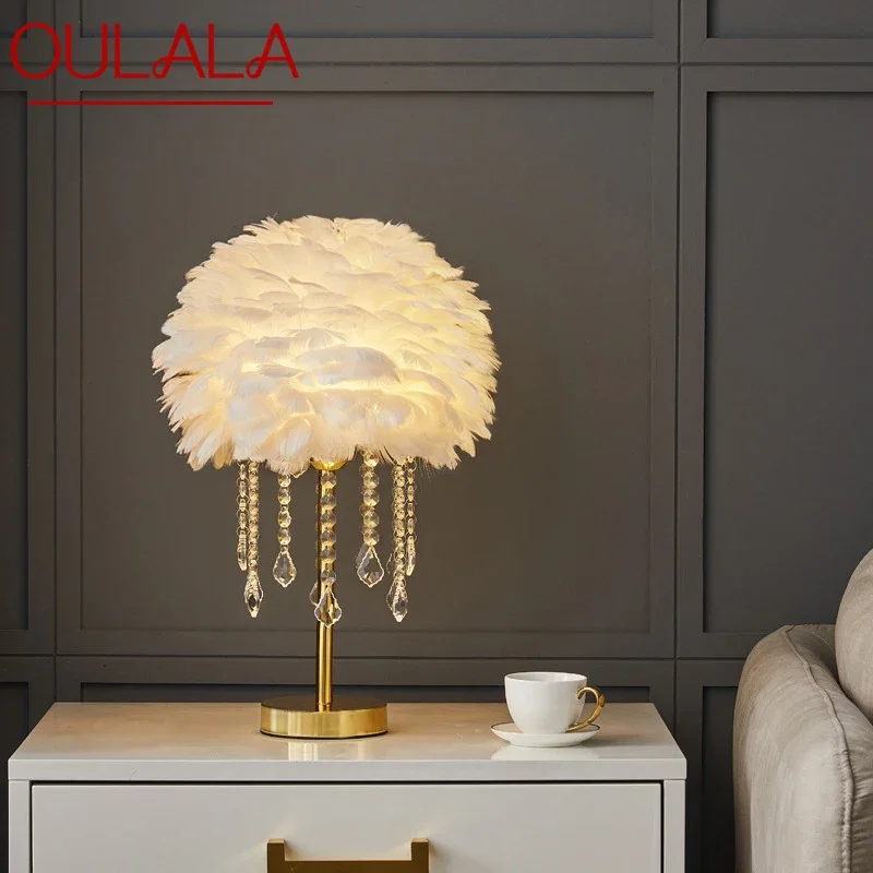 OULALA Feather Table Lamp Nordic Modern Living Room Bedroom Hotels HomestaysCreative LED Decoration Desk Light
OULALA Feather Table Lamp Nordic Modern Living Room Bedroom Hotels HomestaysCreative LED Decoration Desk Light