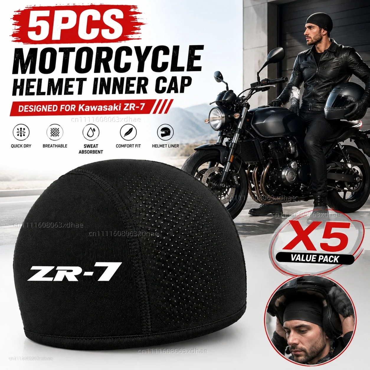 5pcs Motorcycle Helmet Inner Cap Hat Quick Dry Breathable Hat Racing Cap Cooling Beanie For Kawasaki ZR-7 / S ZR7 ZR7S 1999-2003
5pcs Motorcycle Helmet Inner Cap Hat Quick Dry Breathable Hat Racing Cap Cooling Beanie For Kawasaki ZR-7 / S ZR7 ZR7S 1999-2003