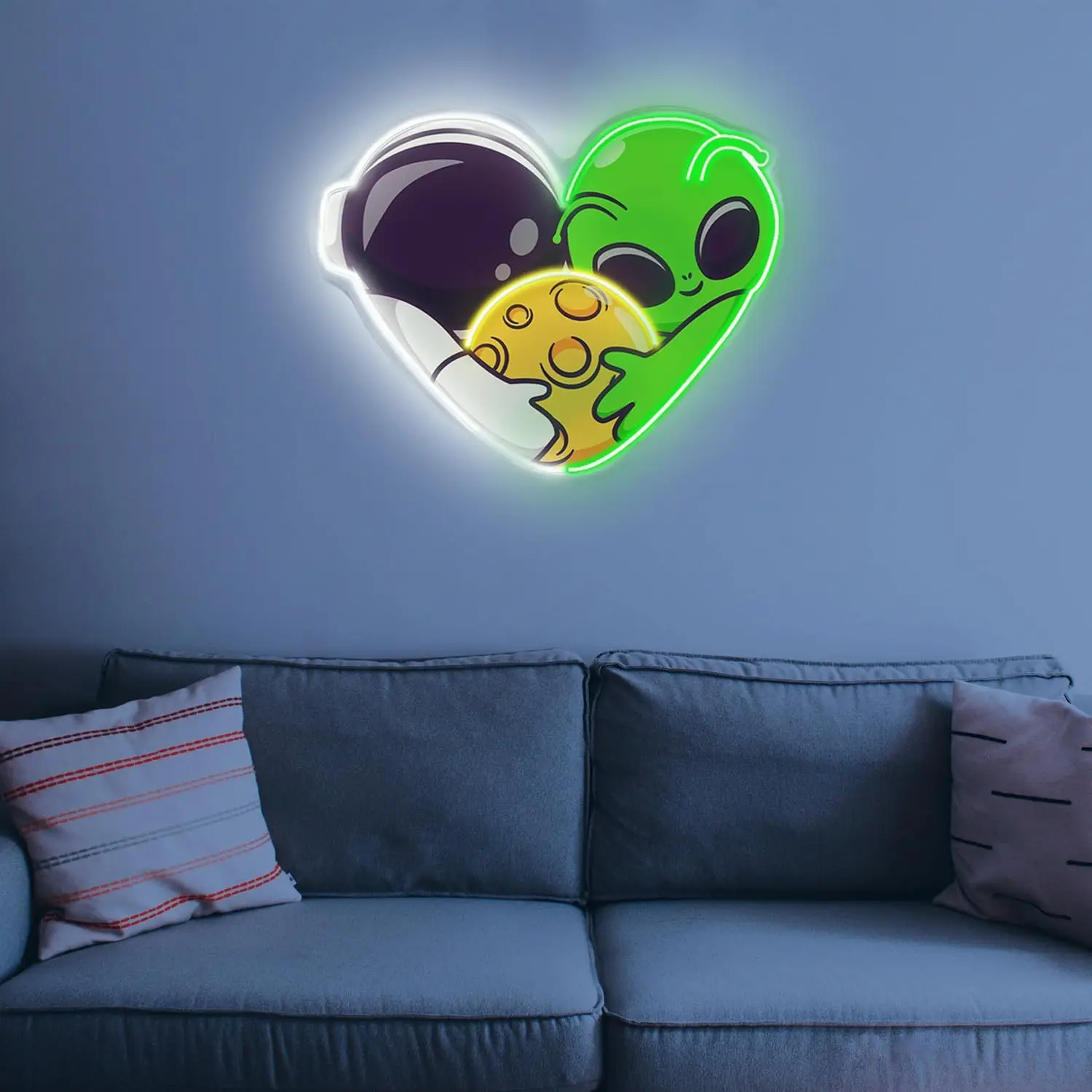 Astronaut And Alien Couple Hugging Neon Sign Heart LED Neon Light Gift For Bedroom Home Wall Man Cave Bar Decor
Astronaut And Alien Couple Hugging Neon Sign Heart LED Neon Light Gift For Bedroom Home Wall Man Cave Bar Decor