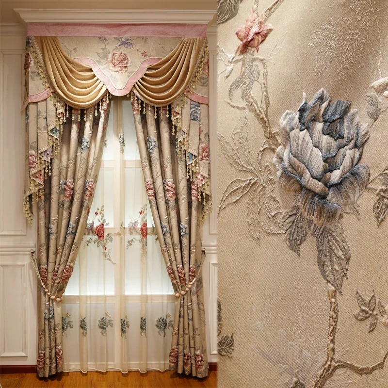 Europe top luxury 3D embossed jacquard curtains for living room windows high quality villa curtains for bedroom hotel kitchen
Europe top luxury 3D embossed jacquard curtains for living room windows high quality villa curtains for bedroom hotel kitchen