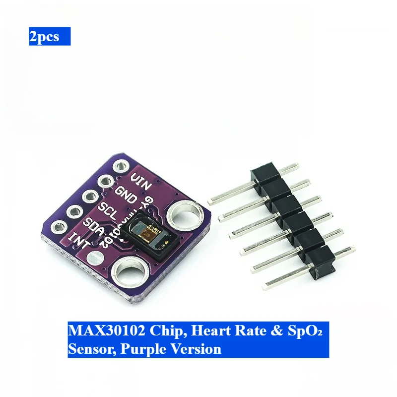 2pcs GY-MAX30102 Blood Oxygen Sensor Module Heart Rate Monitor I2C for Arduino
2pcs GY-MAX30102 Blood Oxygen Sensor Module Heart Rate Monitor I2C for Arduino
