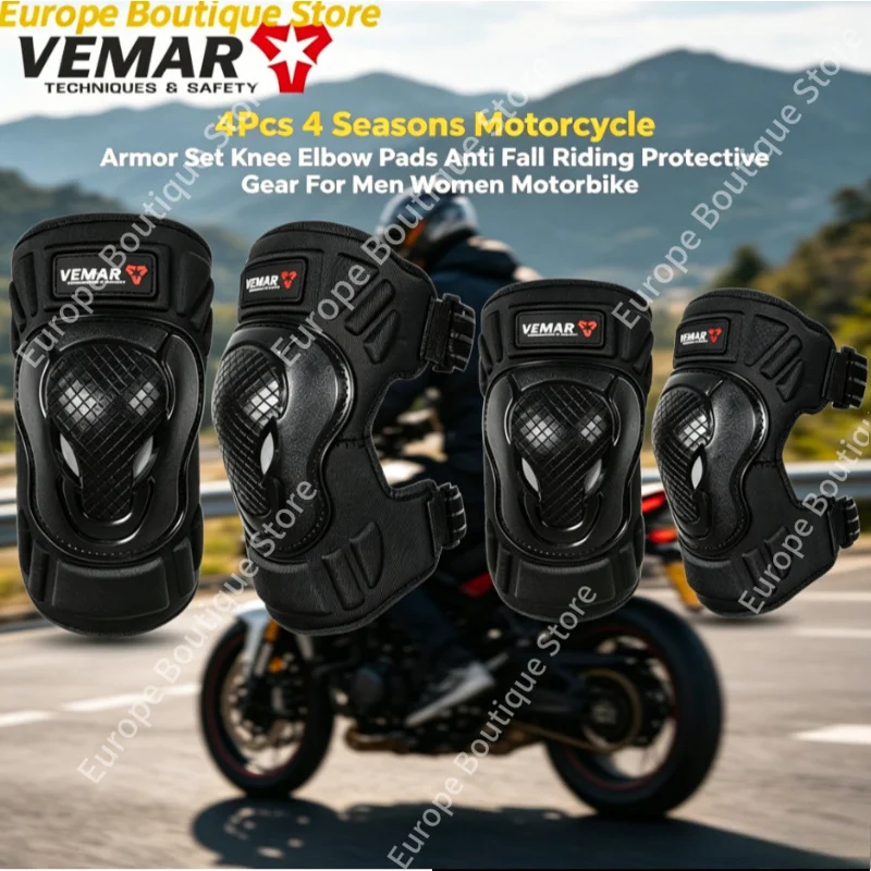 2026 NEW Men Women 4 Seasons Motorcycle Armor Set 4Pcs Knee Elbow Pads Anti Fall Riding Protective Gear for Motorbike
2026 NEW Men Women 4 Seasons Motorcycle Armor Set 4Pcs Knee Elbow Pads Anti Fall Riding Protective Gear for Motorbike