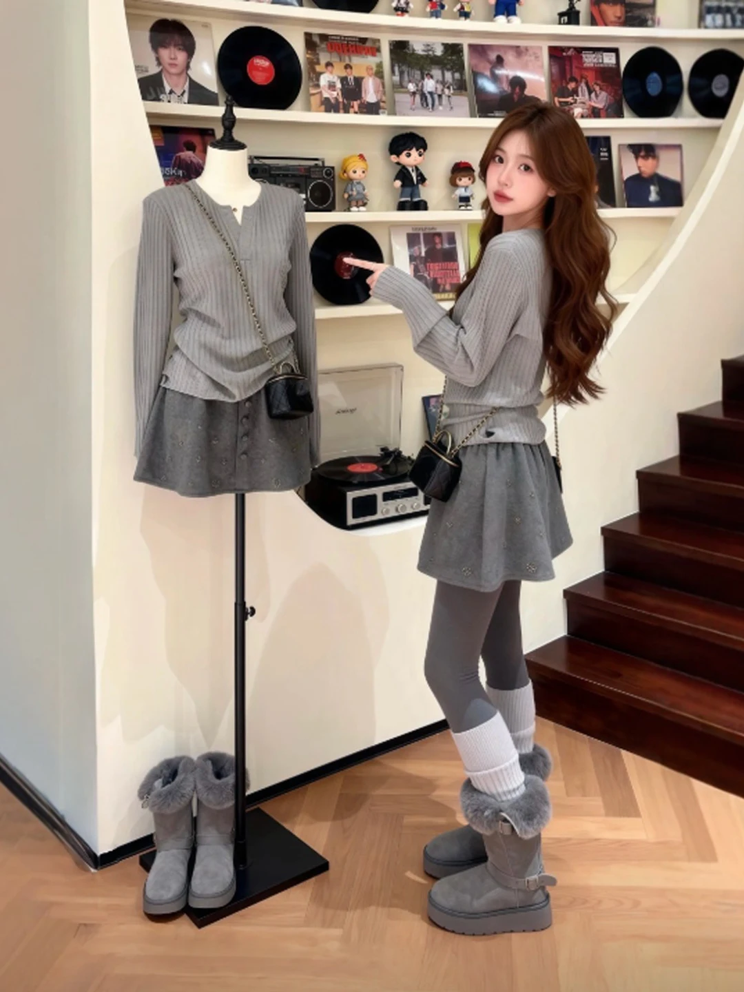Korean Sle Spring Faion Set ort Skirt Long Sve Top Comfortable Cotton Material round Neline mid High Waist Skirt
Korean Sle Spring Faion Set ort Skirt Long Sve Top Comfortable Cotton Material round Neline mid High Waist Skirt