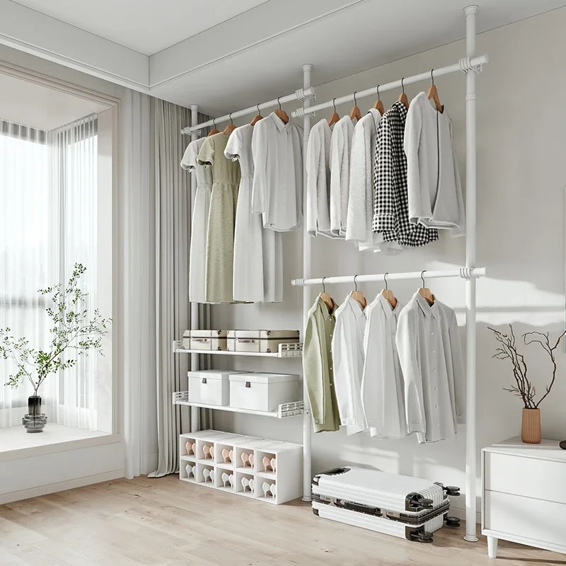 Bedroom Simple Small Hanging Rack Clothes Stand No Drill White Clothes Rack Storage Metal Clothing Racks For Hanging Clothes
Bedroom Simple Small Hanging Rack Clothes Stand No Drill White Clothes Rack Storage Metal Clothing Racks For Hanging Clothes