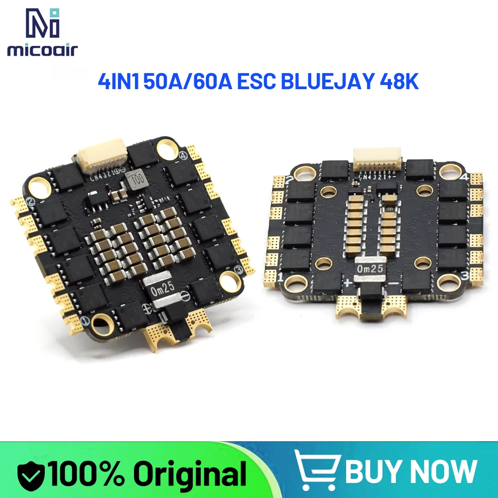 MicroAir 4IN1 50A/60A ESC BLUEJAY с прошивкой 48K, поддержка двунаправленного DShot, для 2-6S аккумуляторов, запчасти для RC FPV квадрокоптеров/дронов
MicroAir 4IN1 50A/60A ESC BLUEJAY с прошивкой 48K, поддержка двунаправленного DShot, для 2-6S аккумуляторов, запчасти для RC FPV квадрокоптеров/дронов