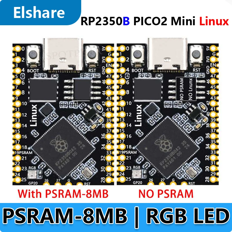 Raspberry Pi Pico 2 Tiny RP2350-Linux Mini RP2350B Макетная плата с PSRAM-8 МБ или без PSRAM
Raspberry Pi Pico 2 Tiny RP2350-Linux Mini RP2350B Макетная плата с PSRAM-8 МБ или без PSRAM