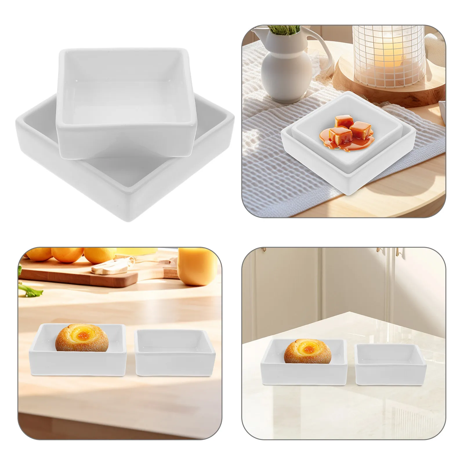 2Pcs Square Snack Bowls Ceramic Pudding Bowl for Salad Fruit Dessert Serving Appetizer Dish Multi-Function Kitchen Bowl
2Pcs Square Snack Bowls Ceramic Pudding Bowl for Salad Fruit Dessert Serving Appetizer Dish Multi-Function Kitchen Bowl