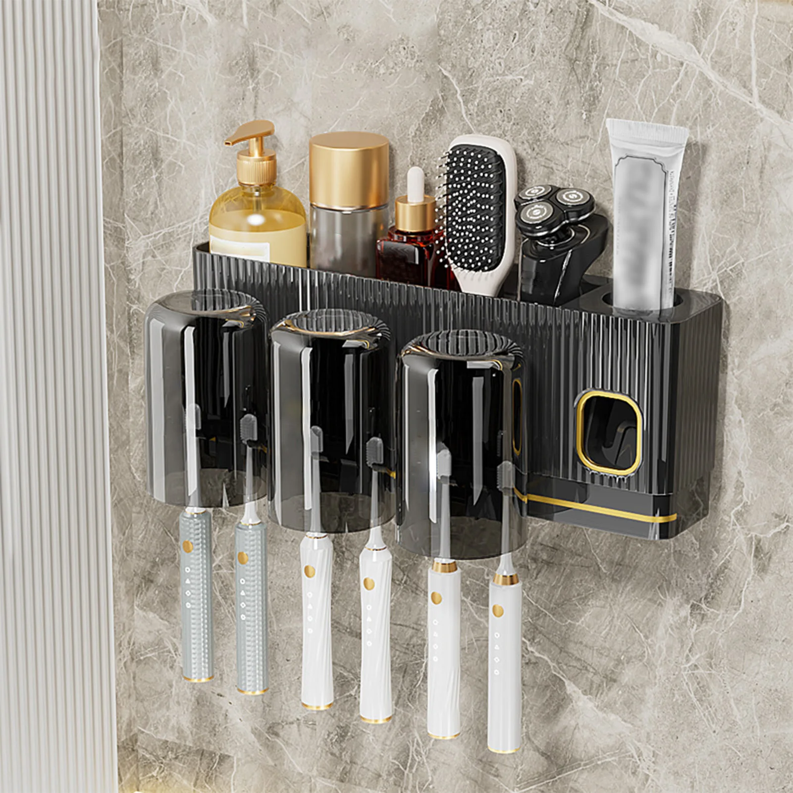 Wall Mounted Toothbrush Holders Multifunction Toothbrush Holder With Cups for Shower Bathroom Accessories
Wall Mounted Toothbrush Holders Multifunction Toothbrush Holder With Cups for Shower Bathroom Accessories