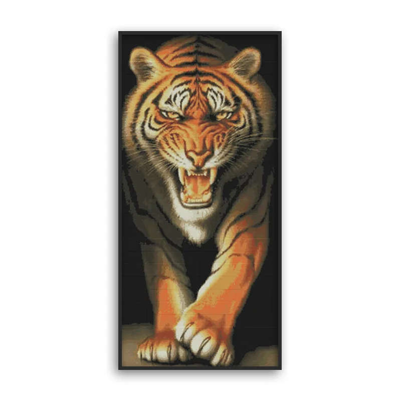 Cross stitch tiger animal series living room vertical decoration hanging painting
Cross stitch tiger animal series living room vertical decoration hanging painting