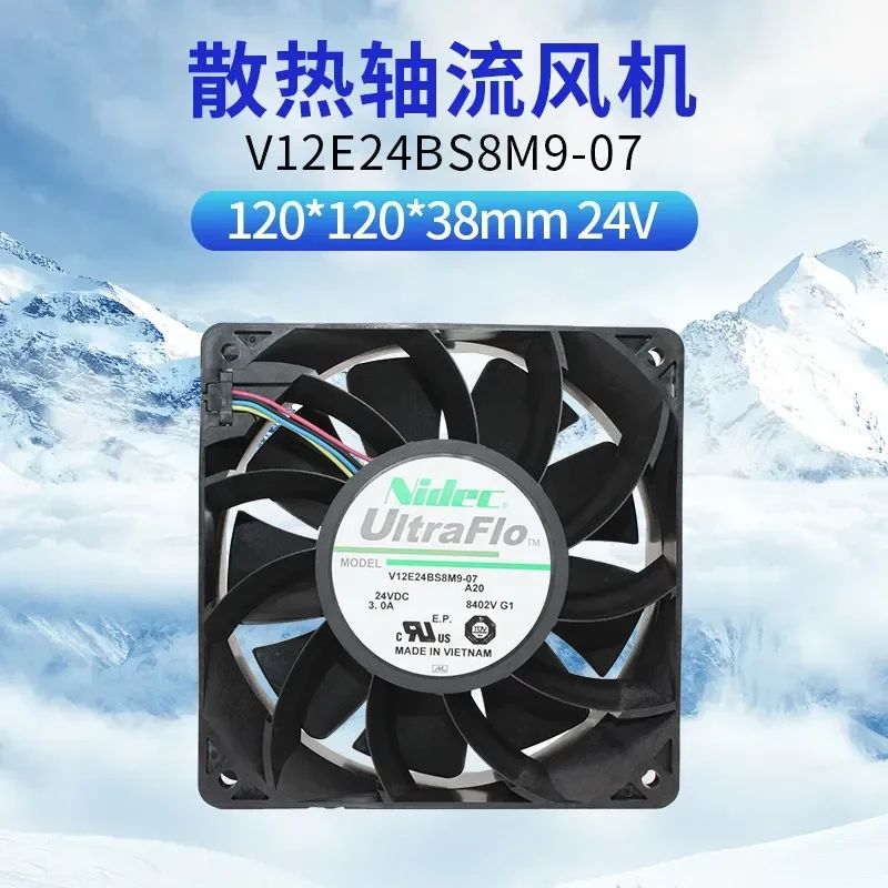 for V12E24BS8M9-07 12038 Nidec Inverter Fan 24V 3A High Performance Cooling Fan 12cm
for V12E24BS8M9-07 12038 Nidec Inverter Fan 24V 3A High Performance Cooling Fan 12cm