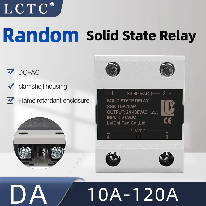 SSR Random type DC Control AC Single Phase Solid State Relay 10A 25A 40A 60A 80A 100A 120A
SSR Random type DC Control AC Single Phase Solid State Relay 10A 25A 40A 60A 80A 100A 120A