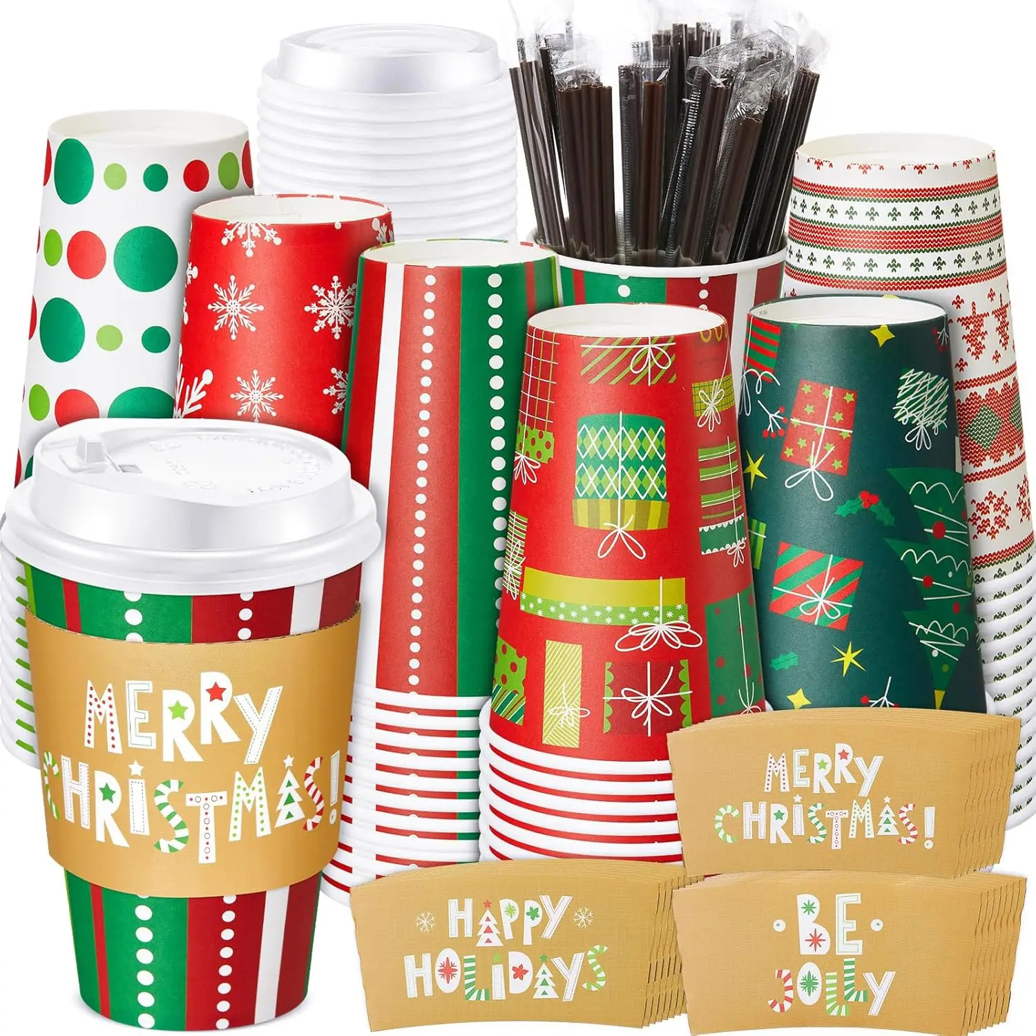 60 Sets Christmas Disposable Coffee Cups with Lids and Sleeves Stirrers, Xmas Party Hot Chocolate Cocoa Paper Cups for W
60 Sets Christmas Disposable Coffee Cups with Lids and Sleeves Stirrers, Xmas Party Hot Chocolate Cocoa Paper Cups for W