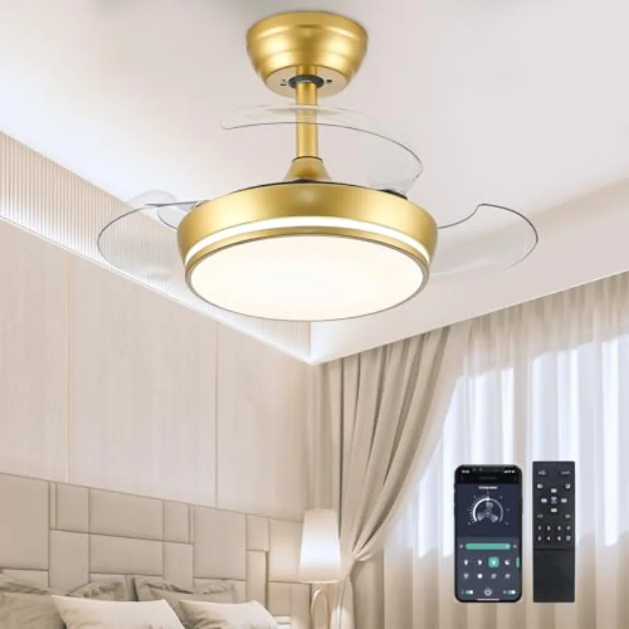 30" Retractable Ceiling Fans with Lights, Dimmable LED Ceiling Fan Remote Control, Modern Small Fan Light for Bedroom Living Ro
30" Retractable Ceiling Fans with Lights, Dimmable LED Ceiling Fan Remote Control, Modern Small Fan Light for Bedroom Living Ro