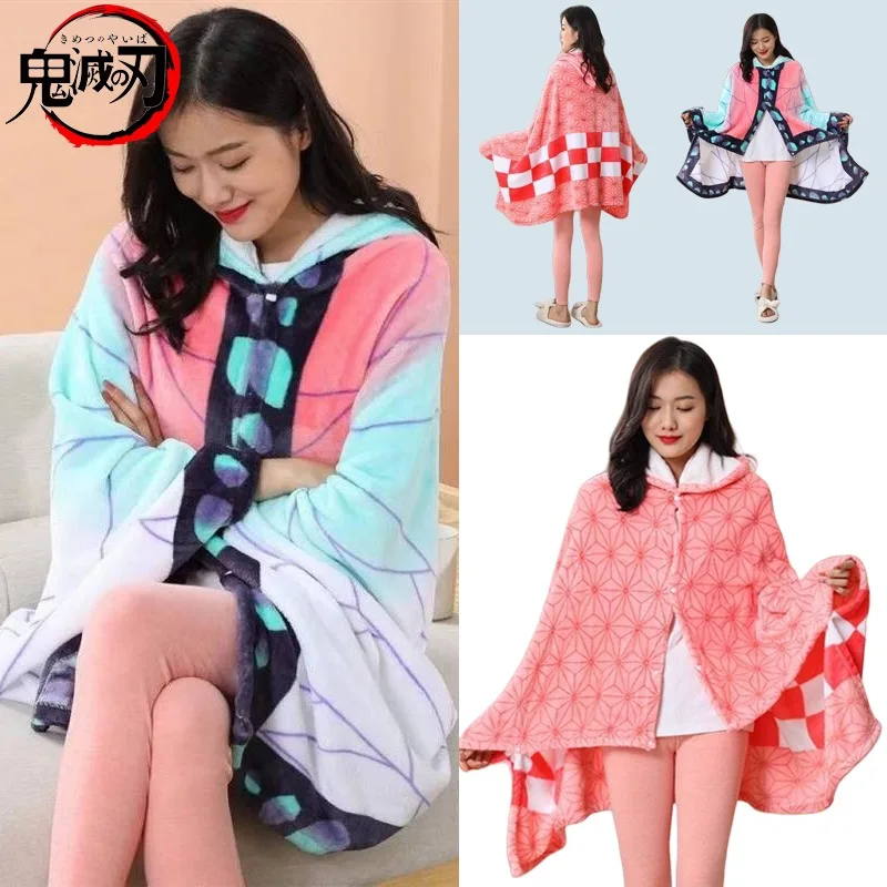 Demon Slayer Shawl Blanket Anime Nezuko Cape Style Warm Blanket Shinobu Cosplay Robes Blanket Winter Sofa Office Accessories
Demon Slayer Shawl Blanket Anime Nezuko Cape Style Warm Blanket Shinobu Cosplay Robes Blanket Winter Sofa Office Accessories