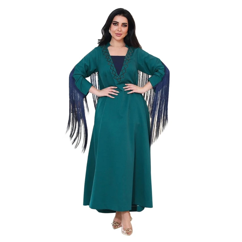 Fashion Women Tassel Maxi Dress Muslim Abaya Dubai Kaftan Islam Jalabiya Femme Musulmane Vestidos Morocco Caftan Eid Djellaba
Fashion Women Tassel Maxi Dress Muslim Abaya Dubai Kaftan Islam Jalabiya Femme Musulmane Vestidos Morocco Caftan Eid Djellaba