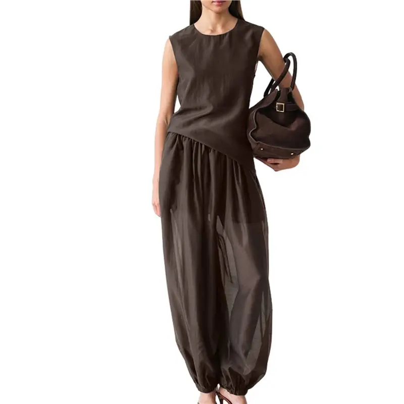CYL-Women's Summer 2 Piece Outfits Sleeveless Top Palazzo Wide Leg Pants Pockets Beach Lounge Set
CYL-Women's Summer 2 Piece Outfits Sleeveless Top Palazzo Wide Leg Pants Pockets Beach Lounge Set