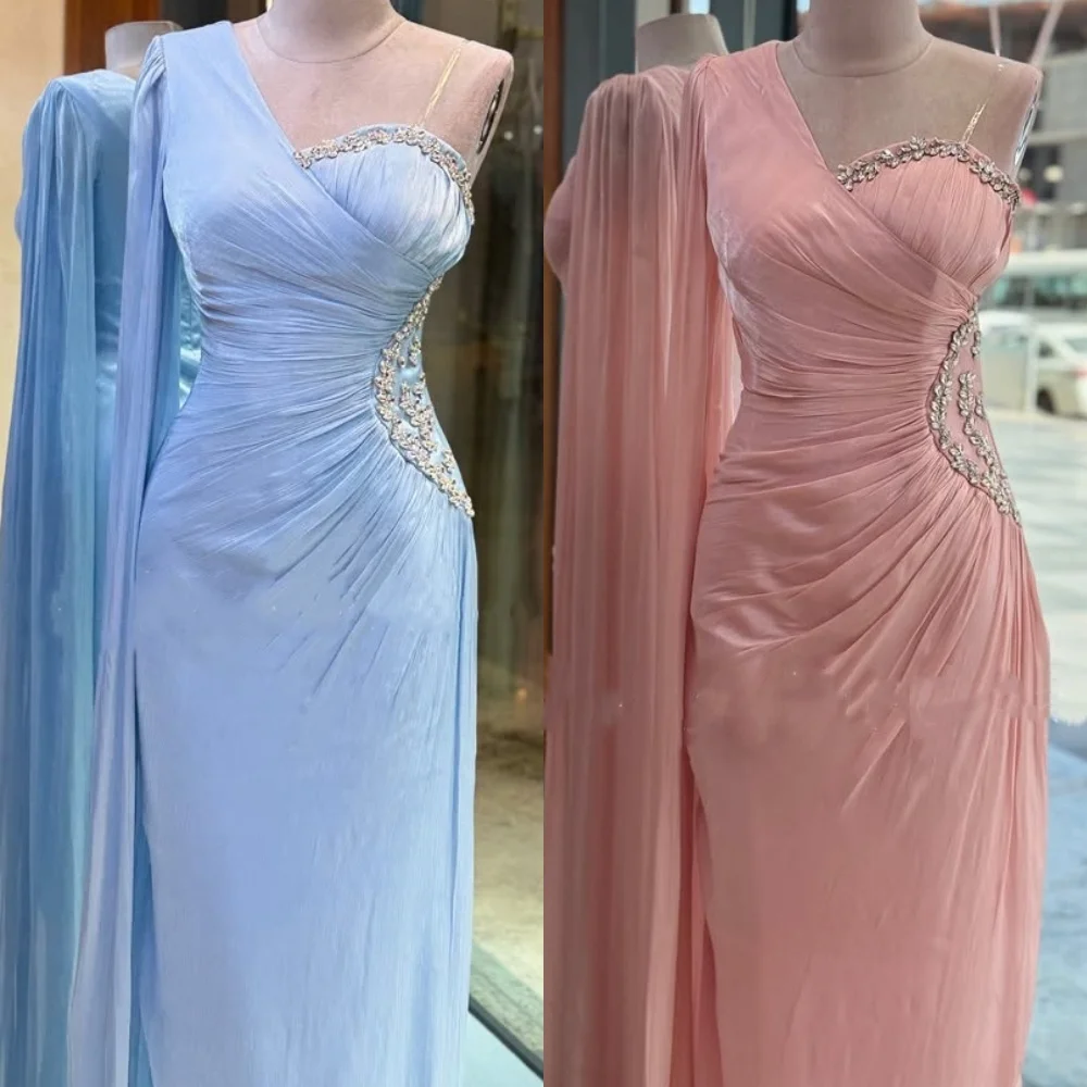 Customized Modern Style Classic Rhinestone Ruched Straight One-shoulder Long Dresses Bespoke Occasion Dresses High Quality Retro
Customized Modern Style Classic Rhinestone Ruched Straight One-shoulder Long Dresses Bespoke Occasion Dresses High Quality Retro