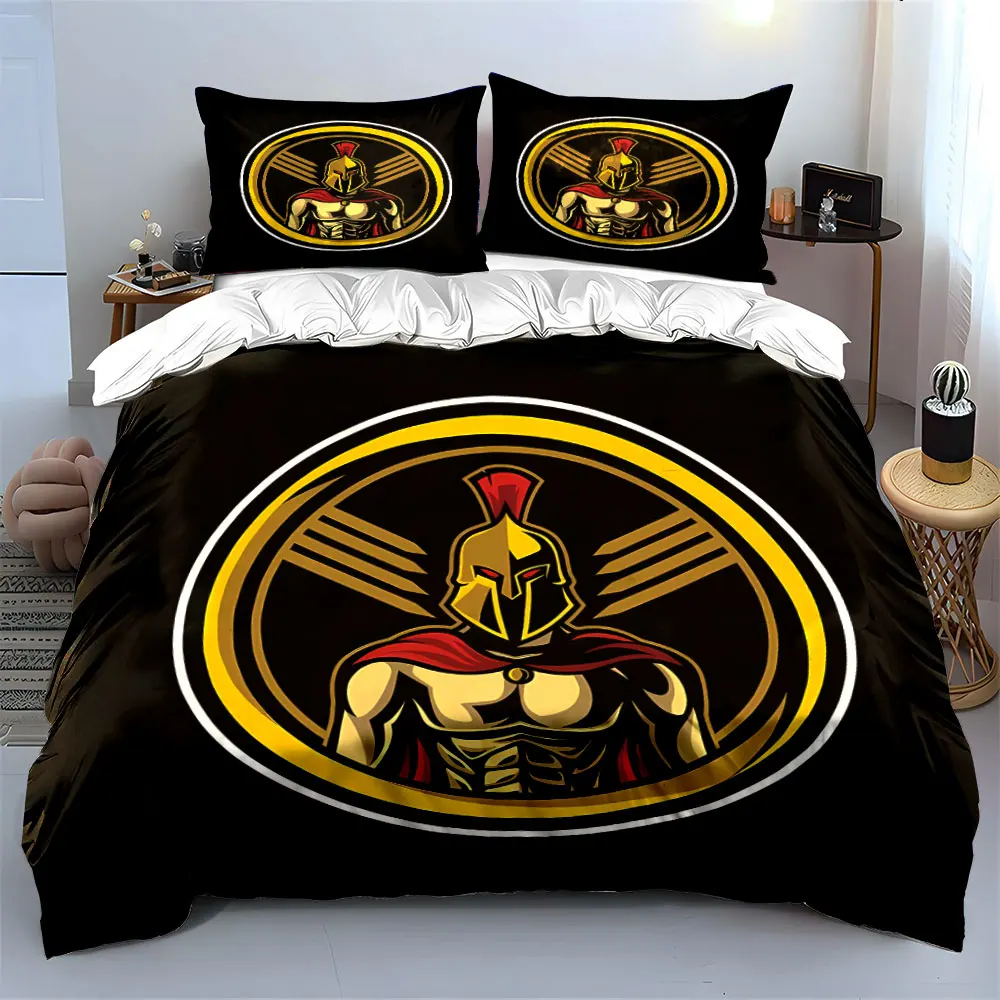 "Spartan Warrior Emblem Decor" Multiple sizes kid's and adults' bedroom Exquisite 3PC bedding set, gift
"Spartan Warrior Emblem Decor" Multiple sizes kid's and adults' bedroom Exquisite 3PC bedding set, gift