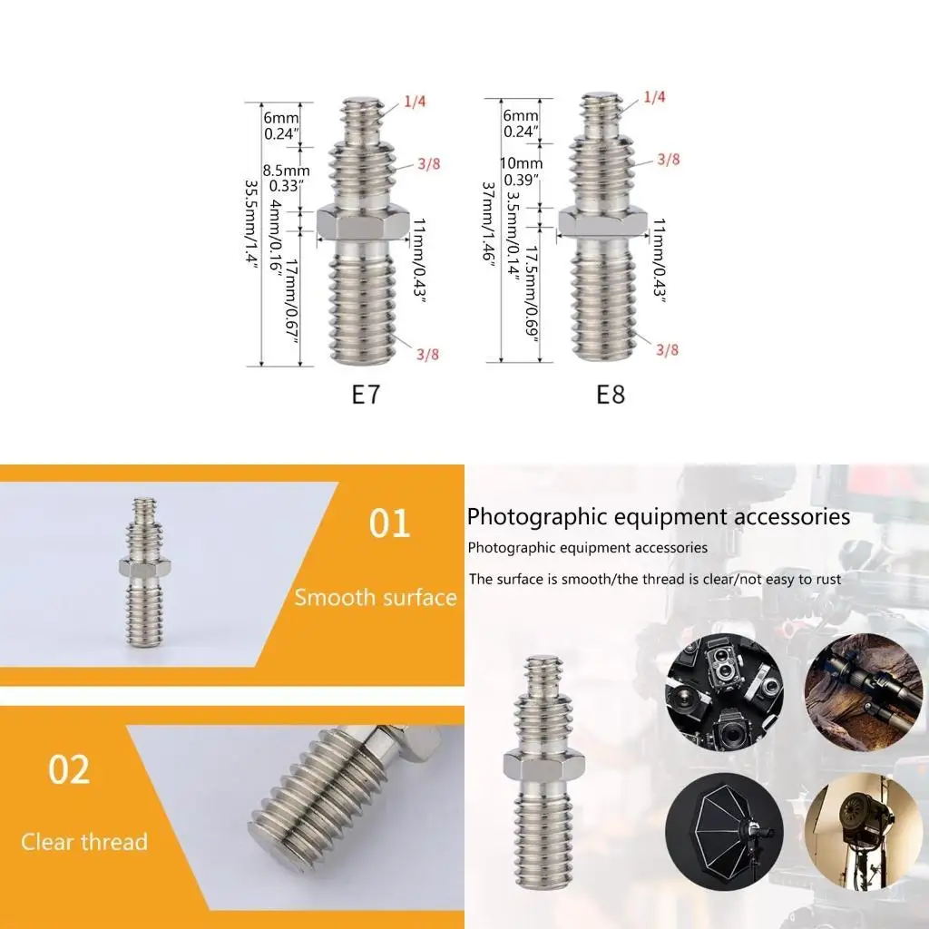 J78A Camera Screw Tripod Adapter Converter Spigot Mount 1/4" to 3/8" for Tripod Stand
J78A Camera Screw Tripod Adapter Converter Spigot Mount 1/4" to 3/8" for Tripod Stand