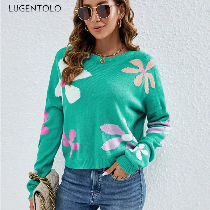 Women Sweet Flowers Sweaters Knitted Casual Cute Loose O-neck New Autumn Lady Fashion Pullover Short Clothing
Women Sweet Flowers Sweaters Knitted Casual Cute Loose O-neck New Autumn Lady Fashion Pullover Short Clothing