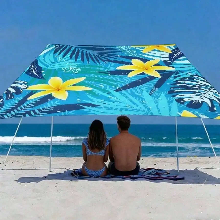 1pc Beach Sunshade Cloth, Outdoor Sun Shade Sail Tarp - Poles Not Included, Waterproof, Polyester, Grommeted Corners, Easy Setup, For Beach, Camping, Picnic, Patio, Backyard, Outdoor Party, Family Gatherings Tropical Palm Trees, Scattered Yellow Flowers,
1pc Beach Sunshade Cloth, Outdoor Sun Shade Sail Tarp - Poles Not Included, Waterproof, Polyester, Grommeted Corners, Easy Setup, For Beach, Camping, Picnic, Patio, Backyard, Outdoor Party, Family Gatherings Tropical Palm Trees, Scattered Yellow Flowers,