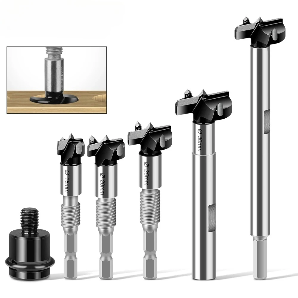 1PC Forstner Drill Bit Extended Woodworking Hole Saw Opener External Thread Flat Wing Drill Reaming Drill Limit Board Hand Drill
1PC Forstner Drill Bit Extended Woodworking Hole Saw Opener External Thread Flat Wing Drill Reaming Drill Limit Board Hand Drill