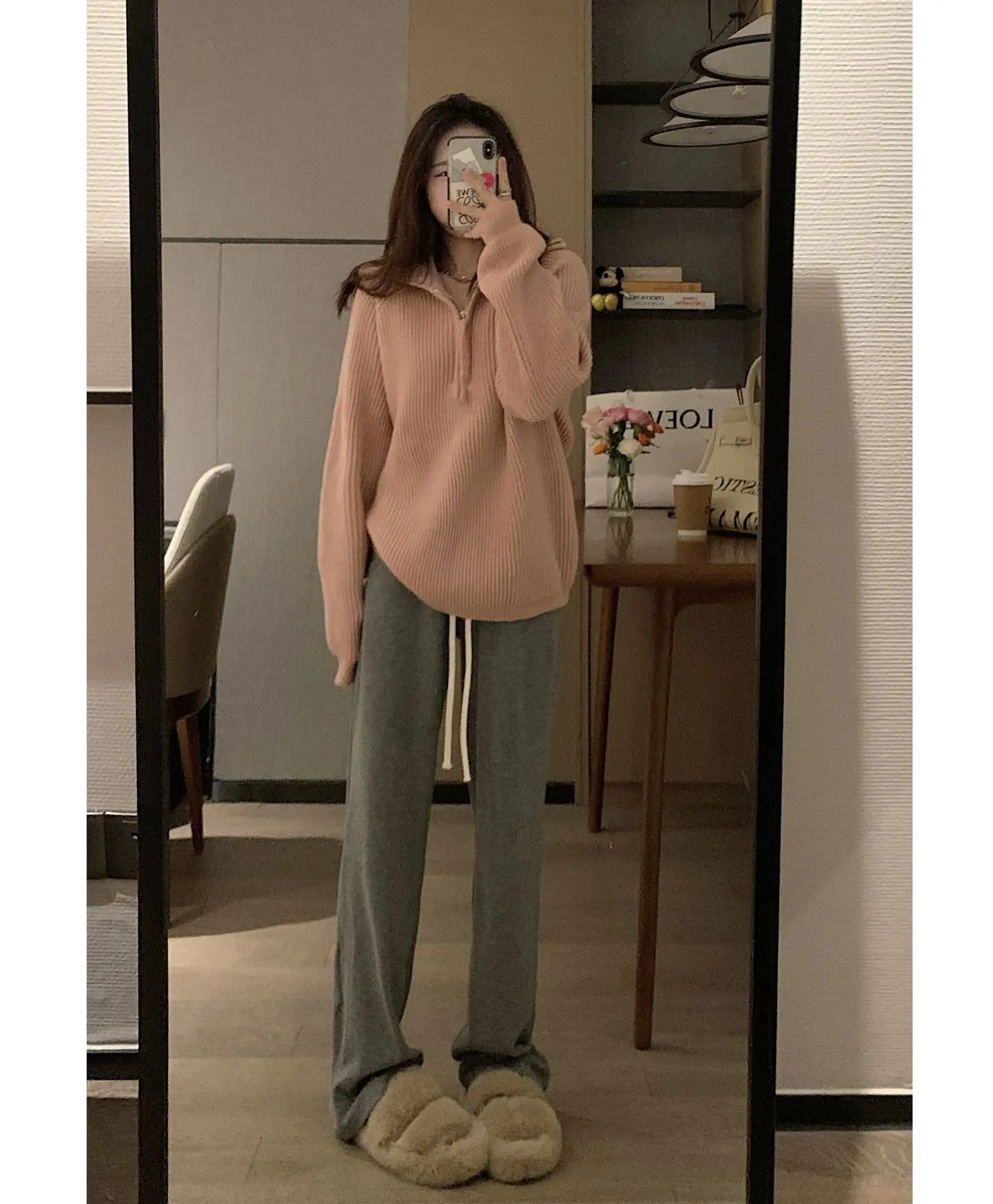 Veee Soft Pink High Collar Loose Fit Pullover Slimming Sweater f Zipper Autumn Winter Faion Women's Pure Color Turn-down...
Veee Soft Pink High Collar Loose Fit Pullover Slimming Sweater f Zipper Autumn Winter Faion Women's Pure Color Turn-down...