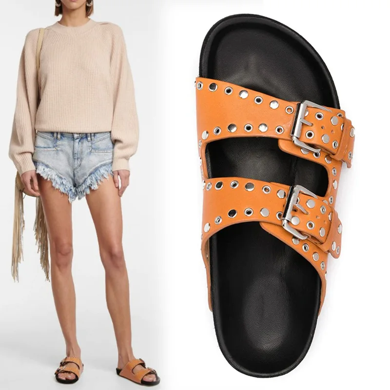 Platform Stud Outdoor Wear Slippers Comfortable Casual Slip-On Beach Flats Open Toe Leather Plus Size Women Shoe Shallow Sandals
Platform Stud Outdoor Wear Slippers Comfortable Casual Slip-On Beach Flats Open Toe Leather Plus Size Women Shoe Shallow Sandals