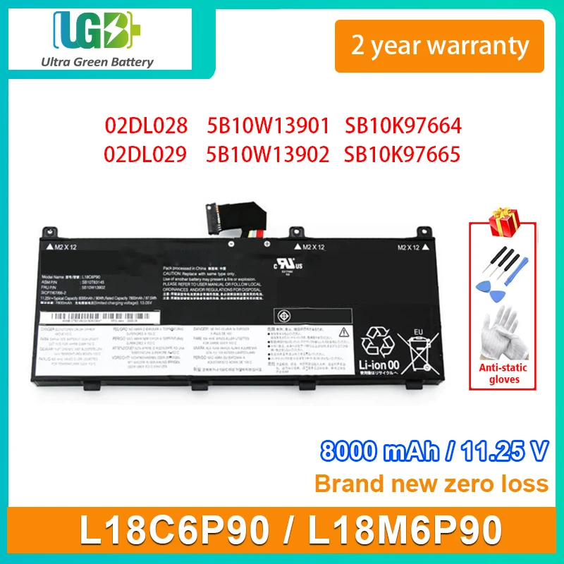 UGB New L18C6P90 Laptop Battery For Lenovo ThinkPad P53 Series L18M6P90 02DL028 5B10W13901 SB10K97664 02DL029 5B10W13902
UGB New L18C6P90 Laptop Battery For Lenovo ThinkPad P53 Series L18M6P90 02DL028 5B10W13901 SB10K97664 02DL029 5B10W13902