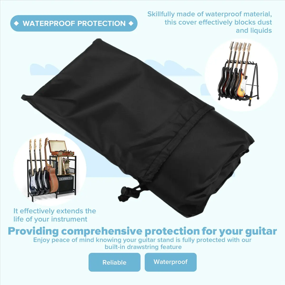 Y523A ГОРЯЧАЯ подставка для мультигитары, пылезащитный чехол 120x49x110 см, защитная крышка для подставки для электрогитары, держатель для акустической гитары, черный
Y523A ГОРЯЧАЯ подставка для мультигитары, пылезащитный чехол 120x49x110 см, защитная крышка для подставки для электрогитары, держатель для акустической гитары, черный