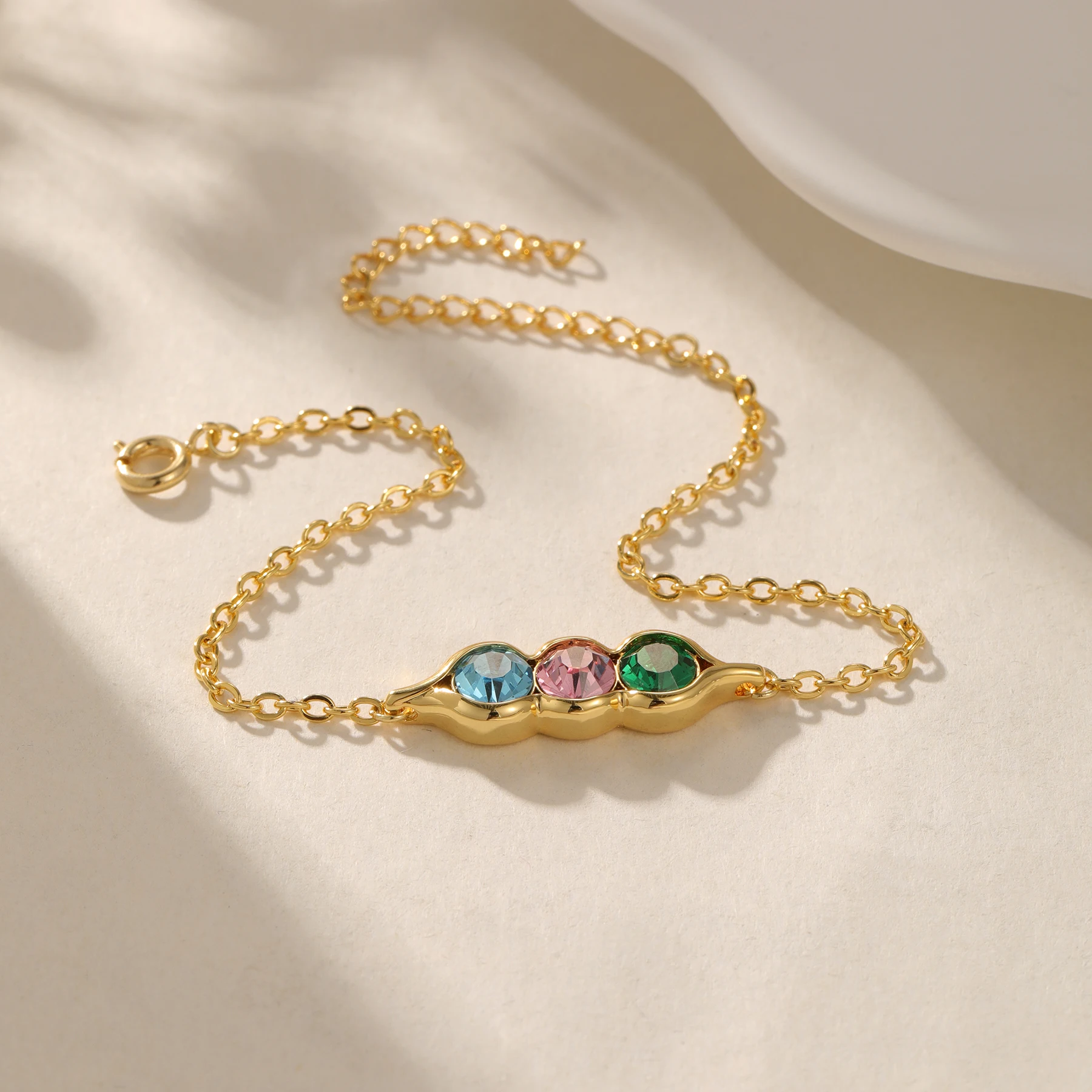 Birthstone Bracelet Pea Pod Design Custom Multiple Birthstones up to 6 Stones 18K Gold Plated Dainty Jewelry Gift for Her Mom
Birthstone Bracelet Pea Pod Design Custom Multiple Birthstones up to 6 Stones 18K Gold Plated Dainty Jewelry Gift for Her Mom