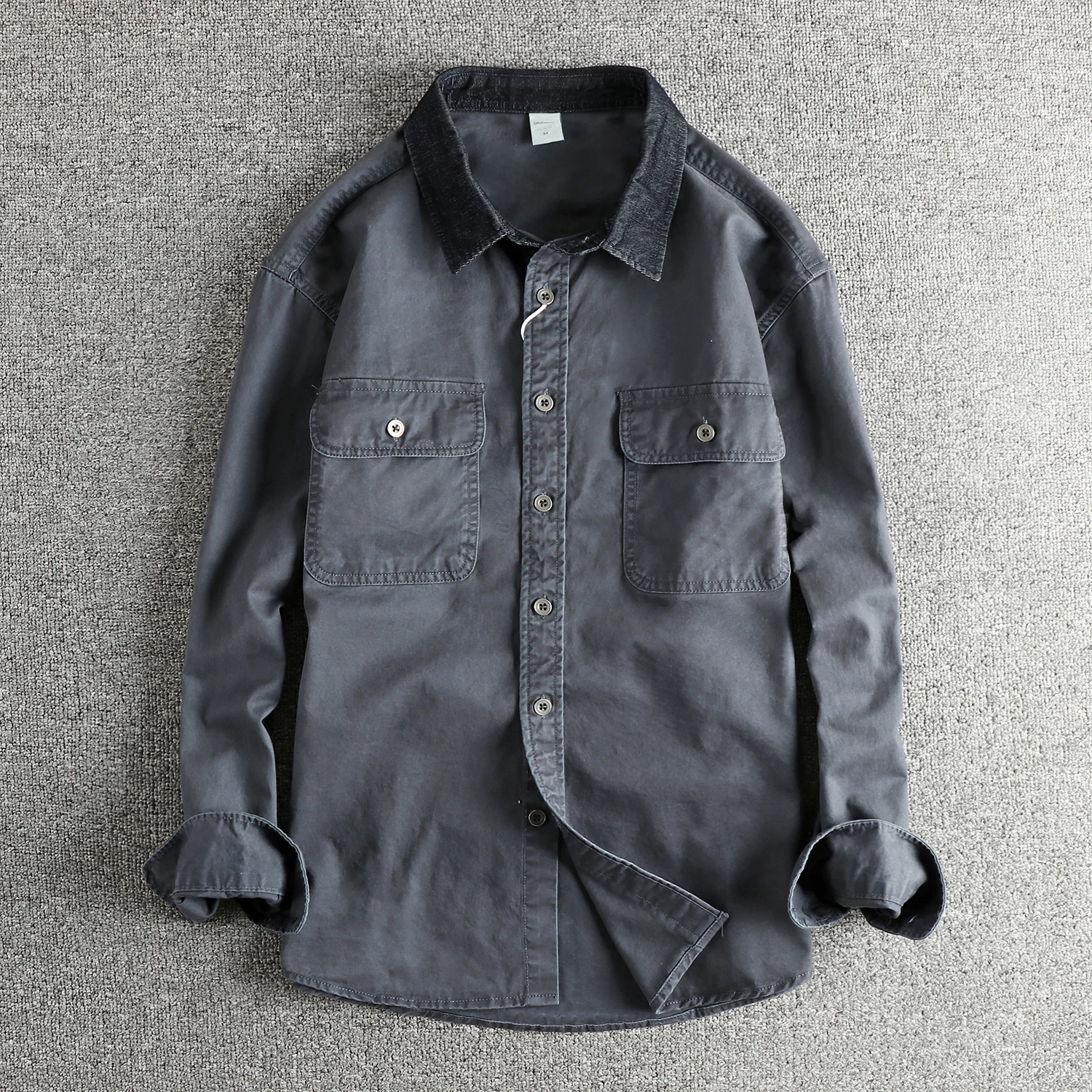 Retro Workwear Long Sleeve Shirt Men's Cotton Twill Casual Jacket Vintage Washed Collar Patchwork Worn Resistant Loose Fit
Retro Workwear Long Sleeve Shirt Men's Cotton Twill Casual Jacket Vintage Washed Collar Patchwork Worn Resistant Loose Fit