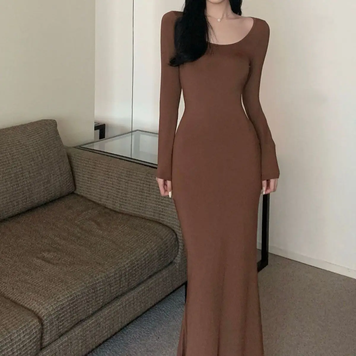 Women Sexy Dress Slim Fit Round Neck Wrap Hip Long Dresses Trumpet Solid Full Sleeve Spliced Vestidos High Street Autumn
Women Sexy Dress Slim Fit Round Neck Wrap Hip Long Dresses Trumpet Solid Full Sleeve Spliced Vestidos High Street Autumn