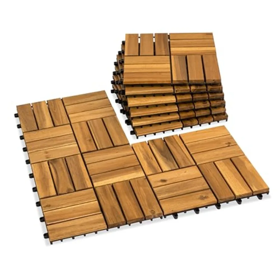 Natural Acacia 12x12 Interlocking Wood Deck Tiles for Balcony, Garden, Patio, Poolside Decor - Waterproof Indoor and Outdoor Fl
Natural Acacia 12x12 Interlocking Wood Deck Tiles for Balcony, Garden, Patio, Poolside Decor - Waterproof Indoor and Outdoor Fl