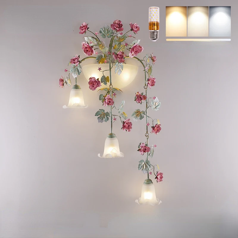 Flower Lamp Pastoral Wall Lamp Living Room Wrought Iron Long Wall Lamp Decorative Lamp Duplex Villa Entrance Lamp Wall Light
Flower Lamp Pastoral Wall Lamp Living Room Wrought Iron Long Wall Lamp Decorative Lamp Duplex Villa Entrance Lamp Wall Light