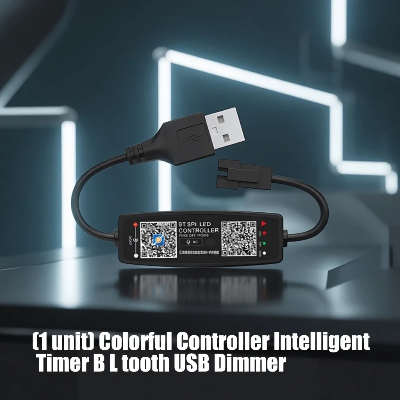 Bluetooth-Compatible RGBIC LED Controller With 16 Million Color USB / DC12-24V Power For Gaming Room Backlights 896C
Bluetooth-Compatible RGBIC LED Controller With 16 Million Color USB / DC12-24V Power For Gaming Room Backlights 896C