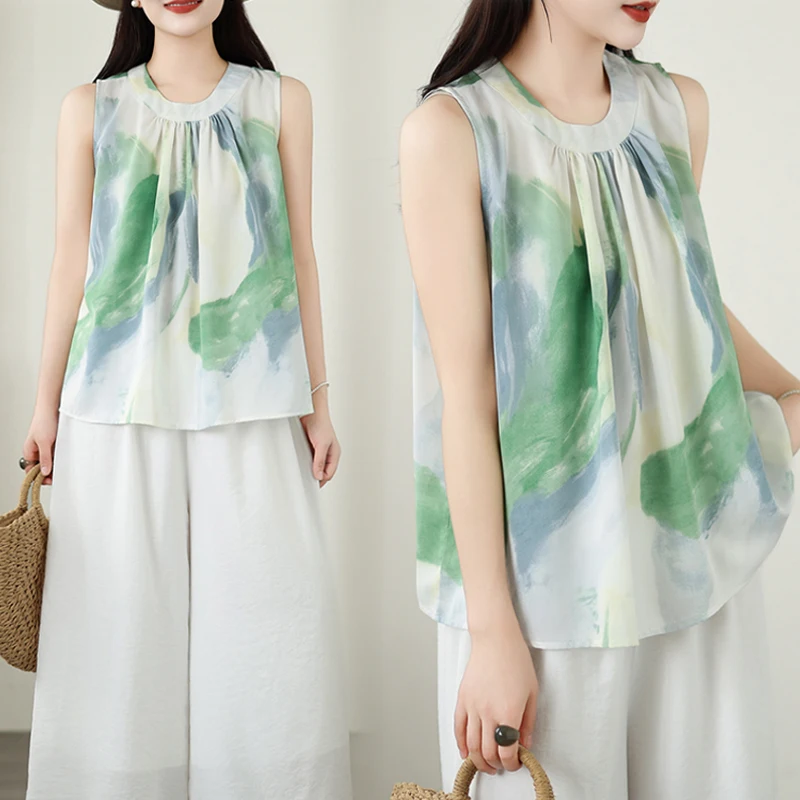 Slimming Large Size Women's Top Summer 2026 New Style Sleeveless Vest Base Shirt Chiffon Underwear Female T-shirt round Neck
Slimming Large Size Women's Top Summer 2026 New Style Sleeveless Vest Base Shirt Chiffon Underwear Female T-shirt round Neck