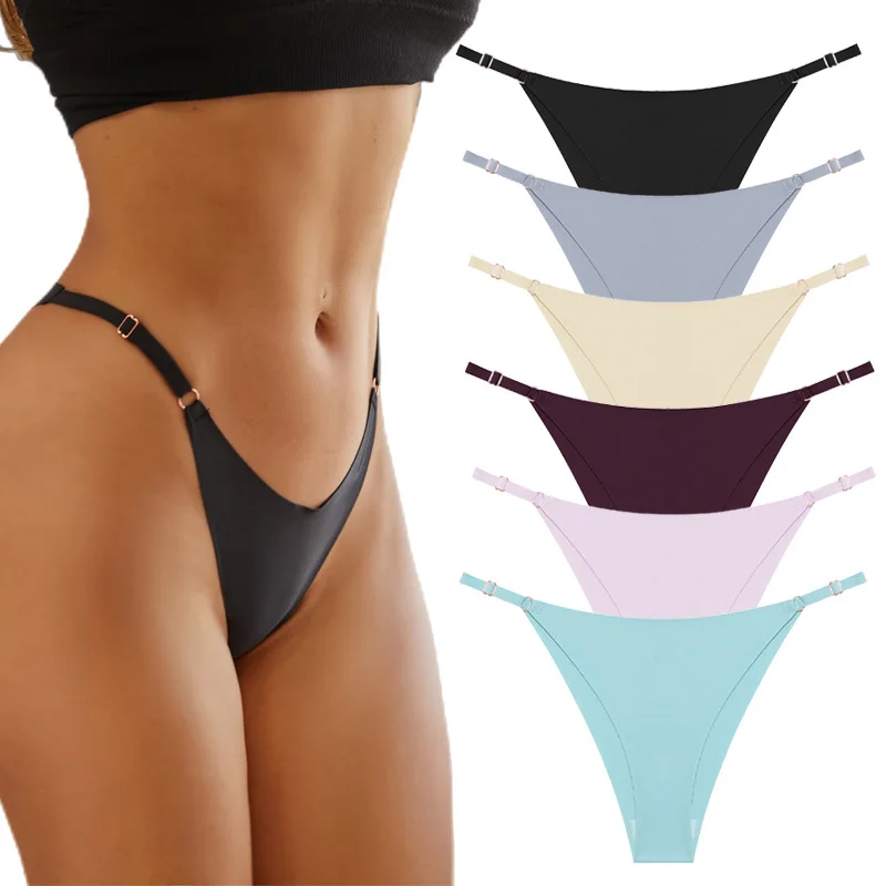 Women Soft Thin Thong Lingerie Low Waist Spaghetti Strap G-String Thong Solid Seamless T Back Thongs Female Underwear Tangas
Women Soft Thin Thong Lingerie Low Waist Spaghetti Strap G-String Thong Solid Seamless T Back Thongs Female Underwear Tangas