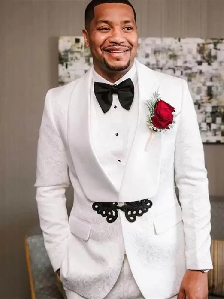 Jacquard Men' s Suit 2 Pieces Blazer Pants Tuxedo One Button Satin Sheer Lapel China Knot Business Work Wedding Groom Tailored
Jacquard Men' s Suit 2 Pieces Blazer Pants Tuxedo One Button Satin Sheer Lapel China Knot Business Work Wedding Groom Tailored