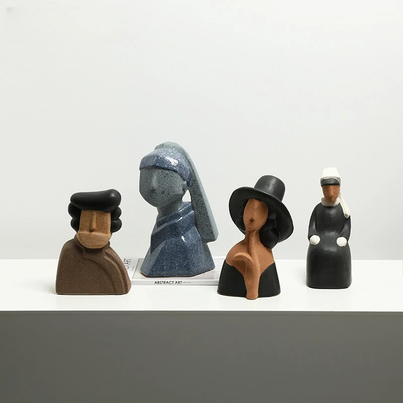 American modern hand-painted coarse sand ceramic abstract figure ornament exhibition hall office bookcase desktop creative
American modern hand-painted coarse sand ceramic abstract figure ornament exhibition hall office bookcase desktop creative