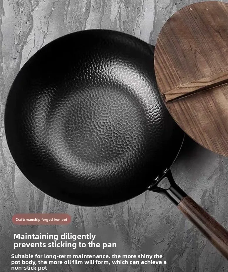 Zhangqiu iron pan stir fry pan uncoated flat bottomed non stick pan for household use, old-fashioned hand cranked stir fry pan
Zhangqiu iron pan stir fry pan uncoated flat bottomed non stick pan for household use, old-fashioned hand cranked stir fry pan